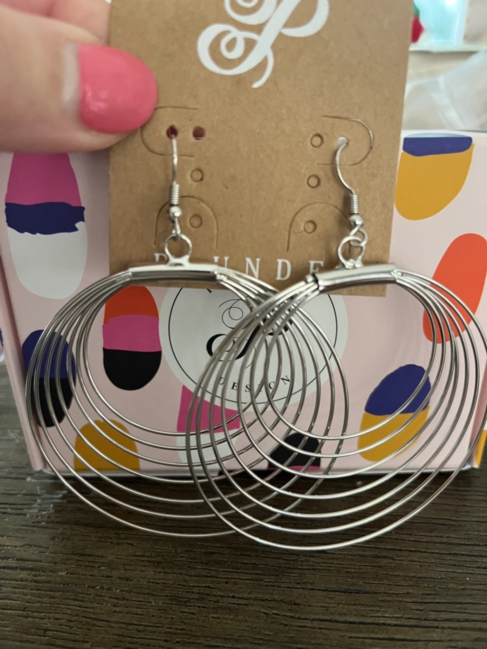 Plunder Shiny Silver Multi-Layer Spiral Hoops